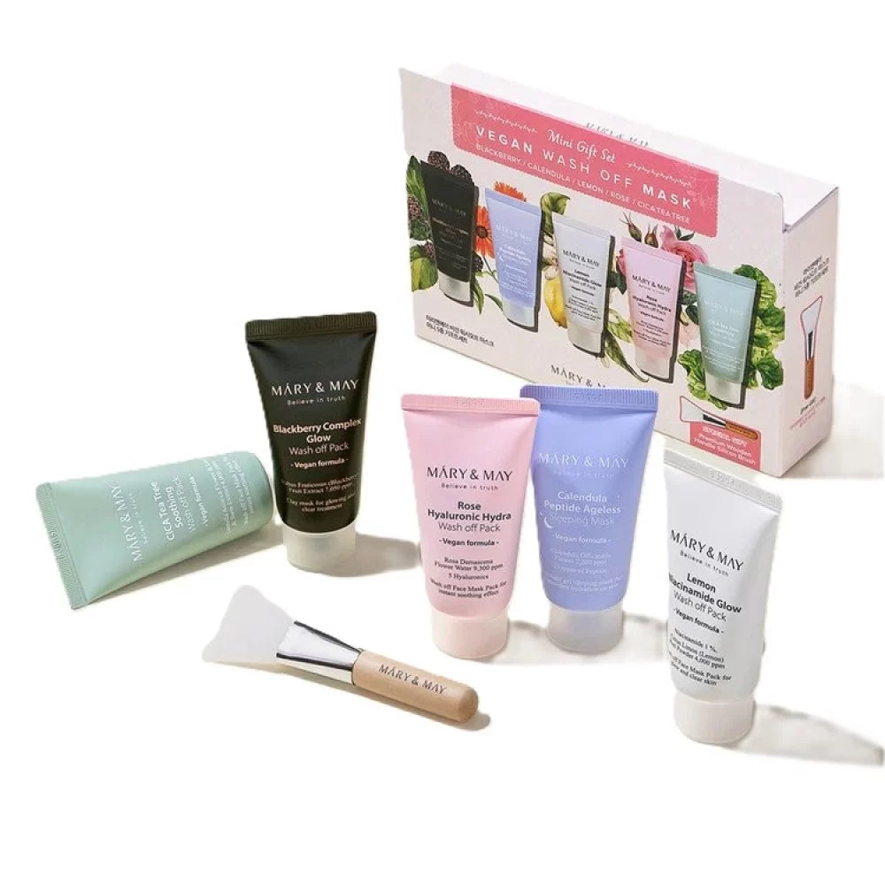 MARY & MAY VEGAN WASH OFF MASK ( mini gift set )