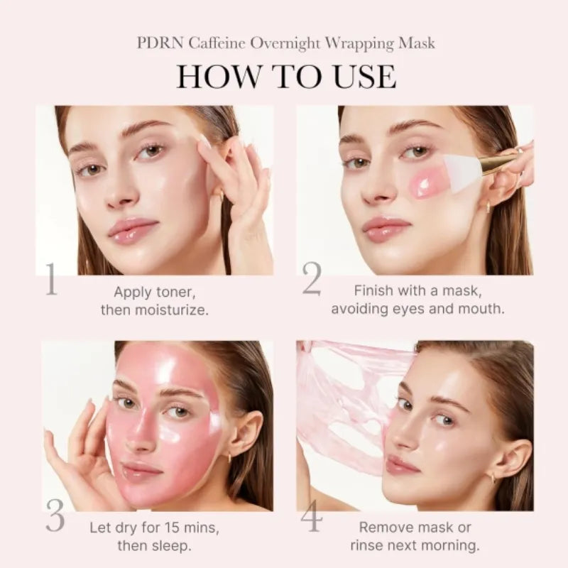 Medicube PDRN pink caffeine night wrapping mask
