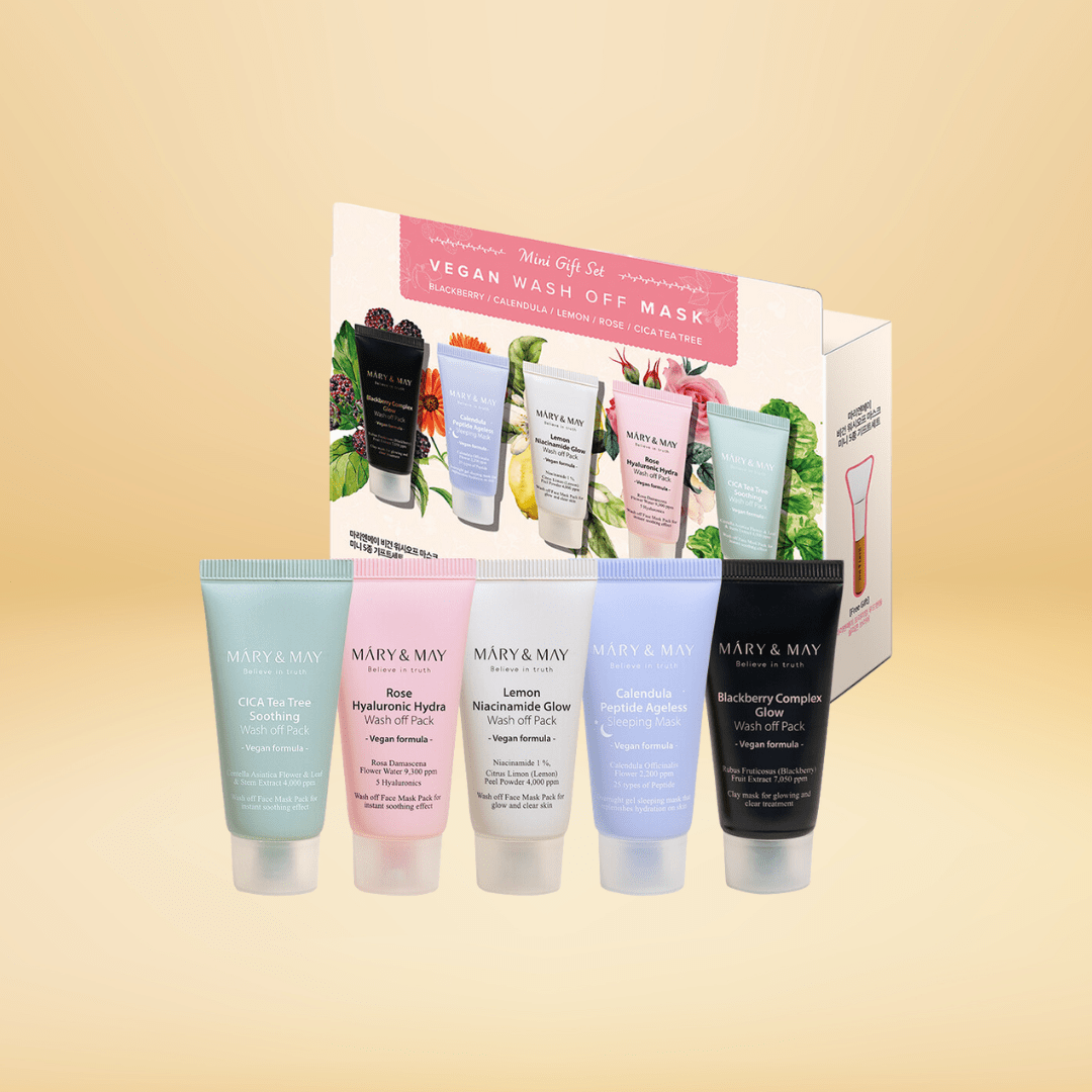 MARY & MAY VEGAN WASH OFF MASK ( mini gift set )