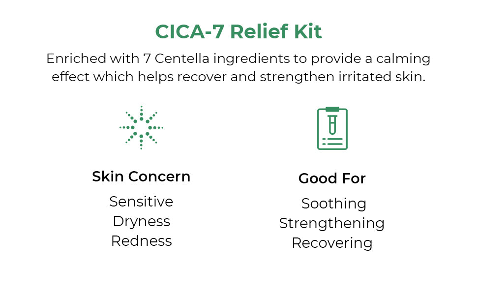 COSRX CICA-7 RELIEF KIT- 3 step