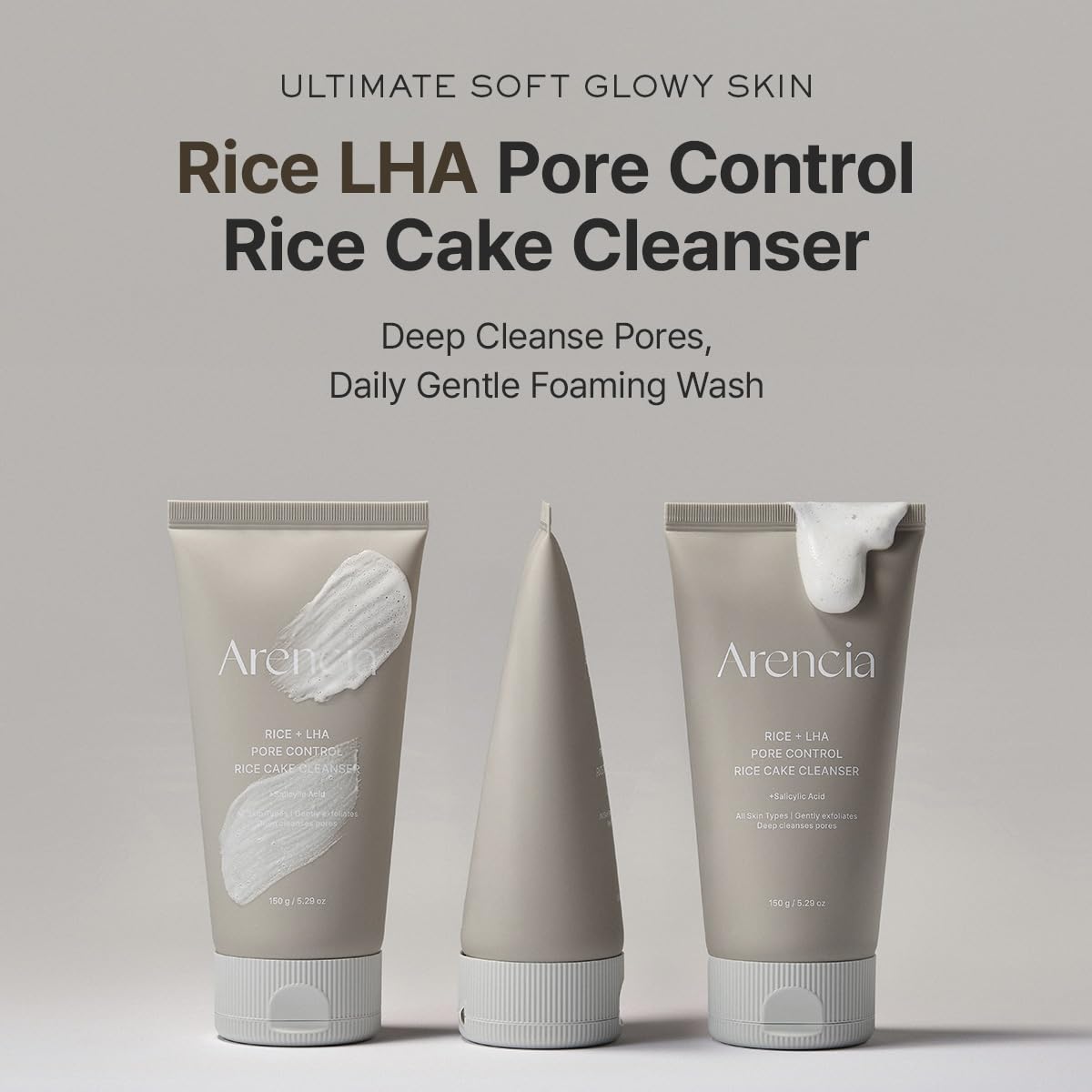 Arencia rice + LHA pore control rice cake cleanser