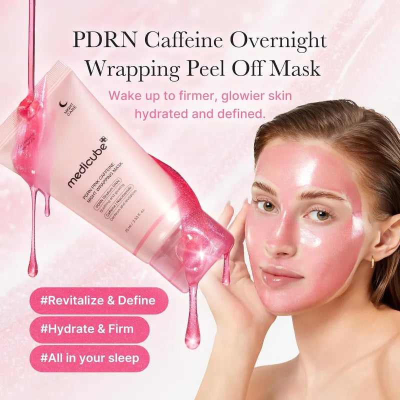 Medicube PDRN pink caffeine night wrapping mask