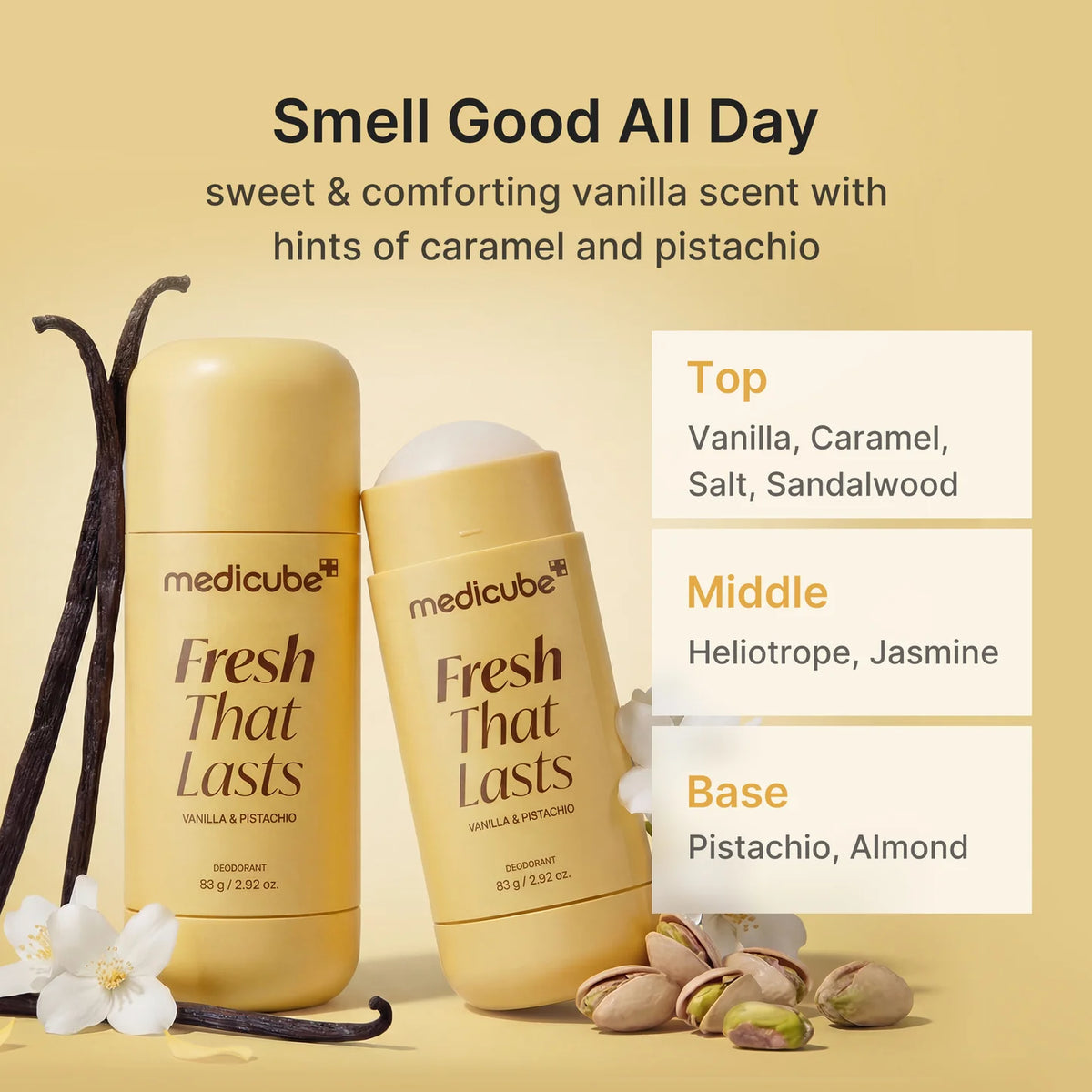 Medicube kojic acid brightening deodorant / vanilla and pistachio stick