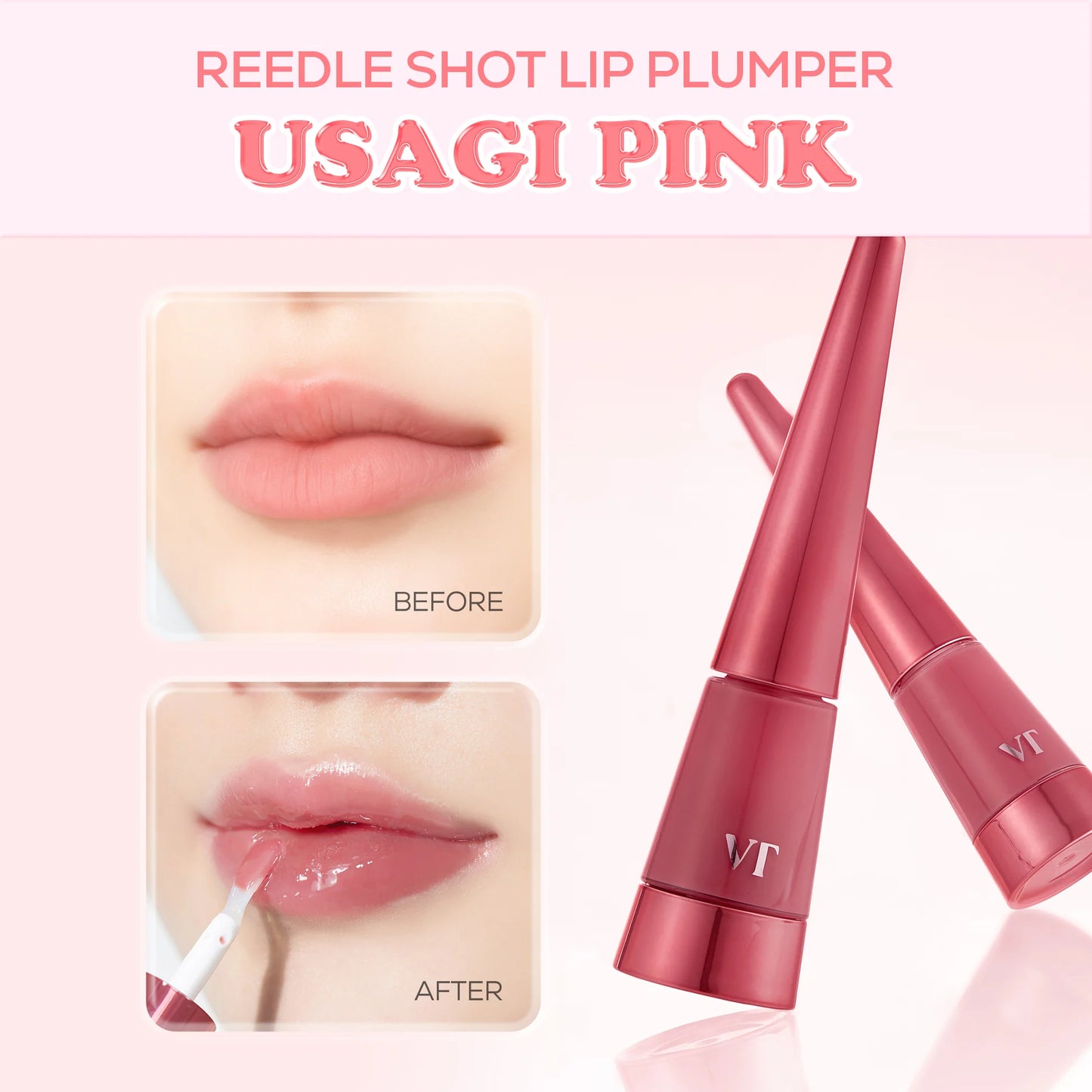 Vt cosmetics Reedle shot lip plumper usage pink