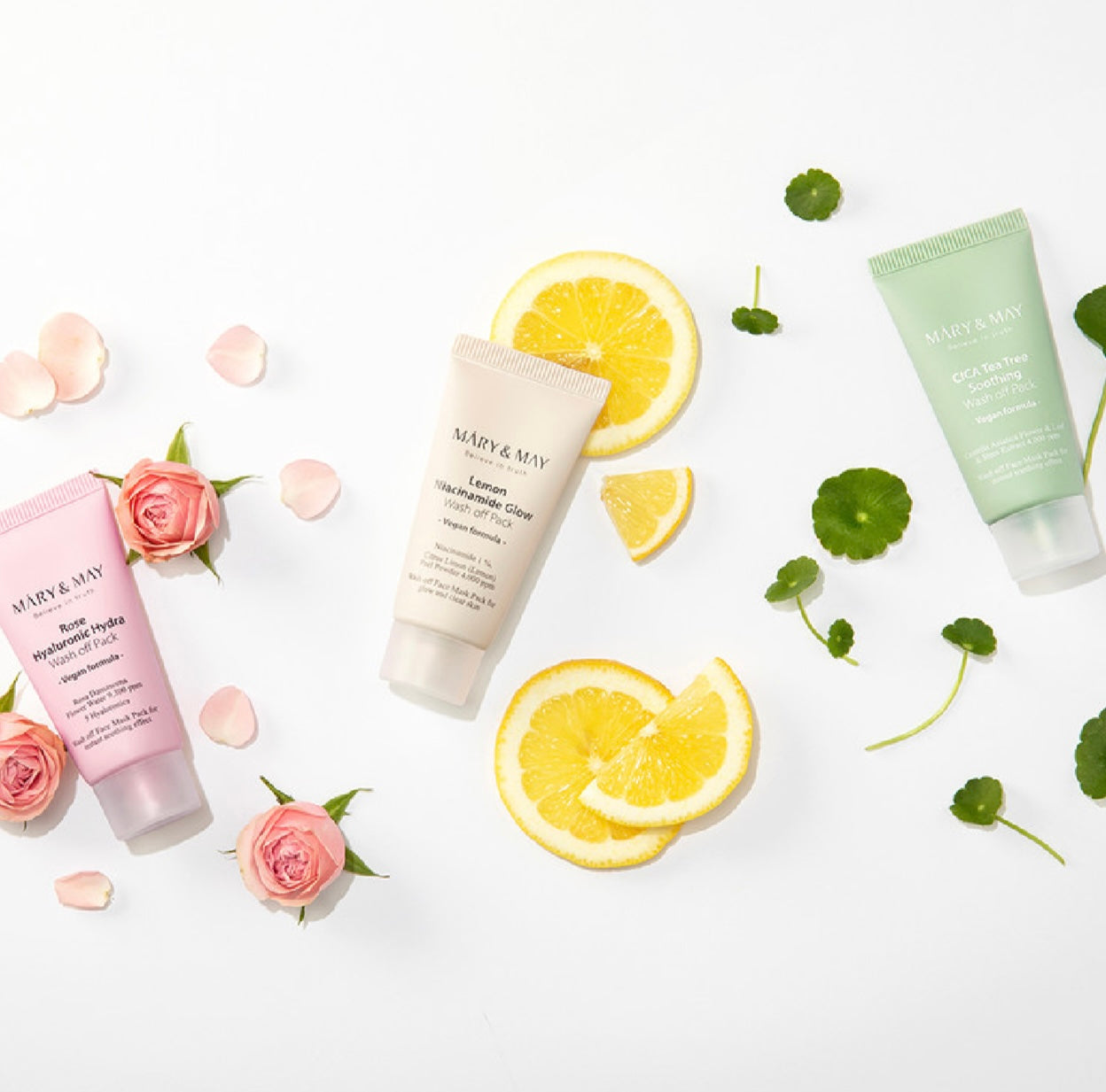 MARY & MAY VEGAN WASH OFF MASK ( mini gift set )