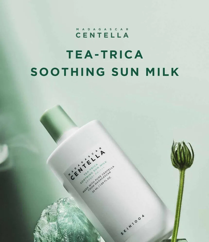 Skin 1004 Madagascar centella tea trica soothing sun milk spf 50 ++++