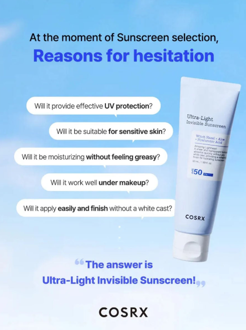 COSRX ULTRA LIGHT invisible sunscreen