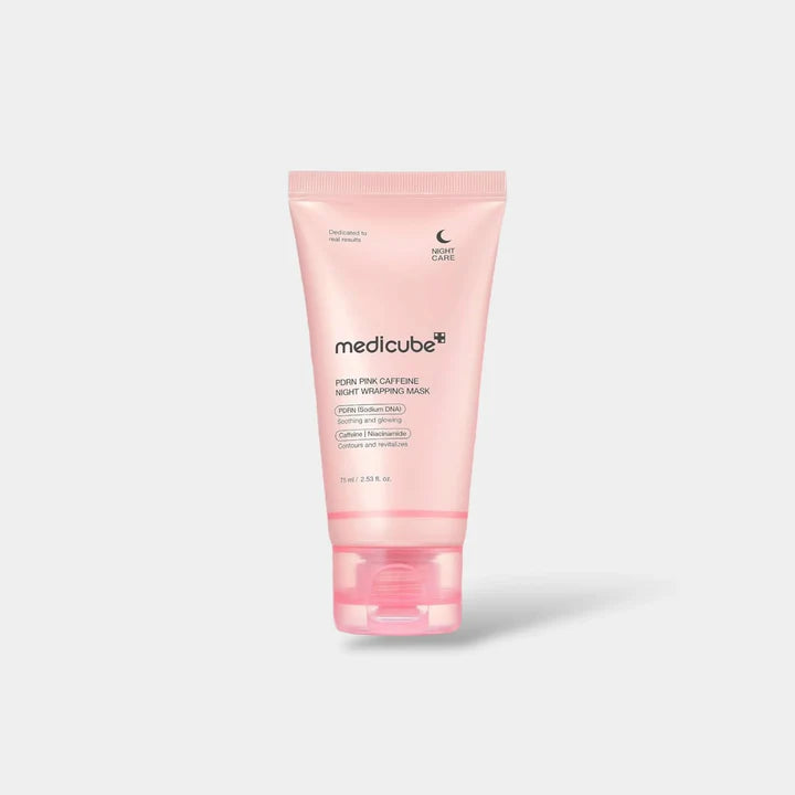 Medicube PDRN pink caffeine night wrapping mask
